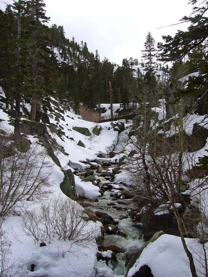 Upper Eagle Falls from Eagle Lake - part of a ''glacial staircase'' above Emerald Bay